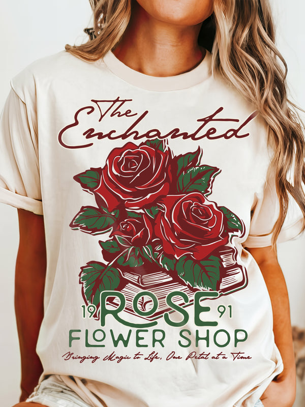 Enchanted Rose Flower Shop, Disney Shirt, Beauty and the Beast Shirt