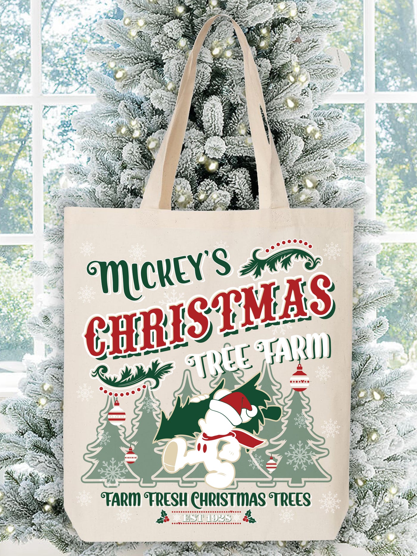 Mickey's Christmas Tree Farm Canvas Bag