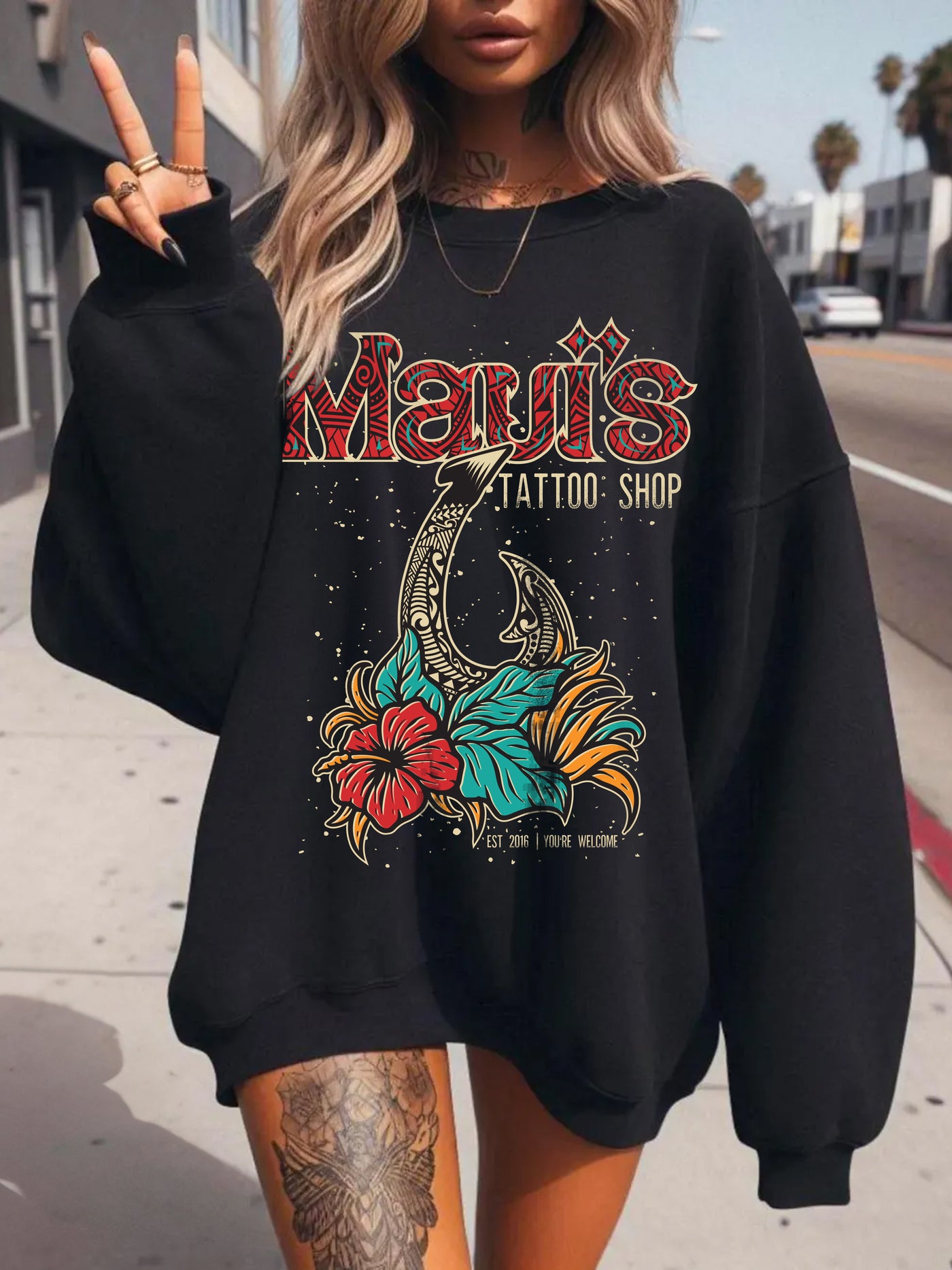 Maui's Tattoo Shop Crewneck