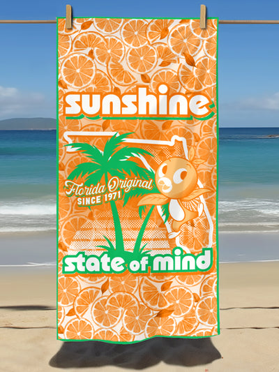 Orange Bird Sunshine State Beach Towel