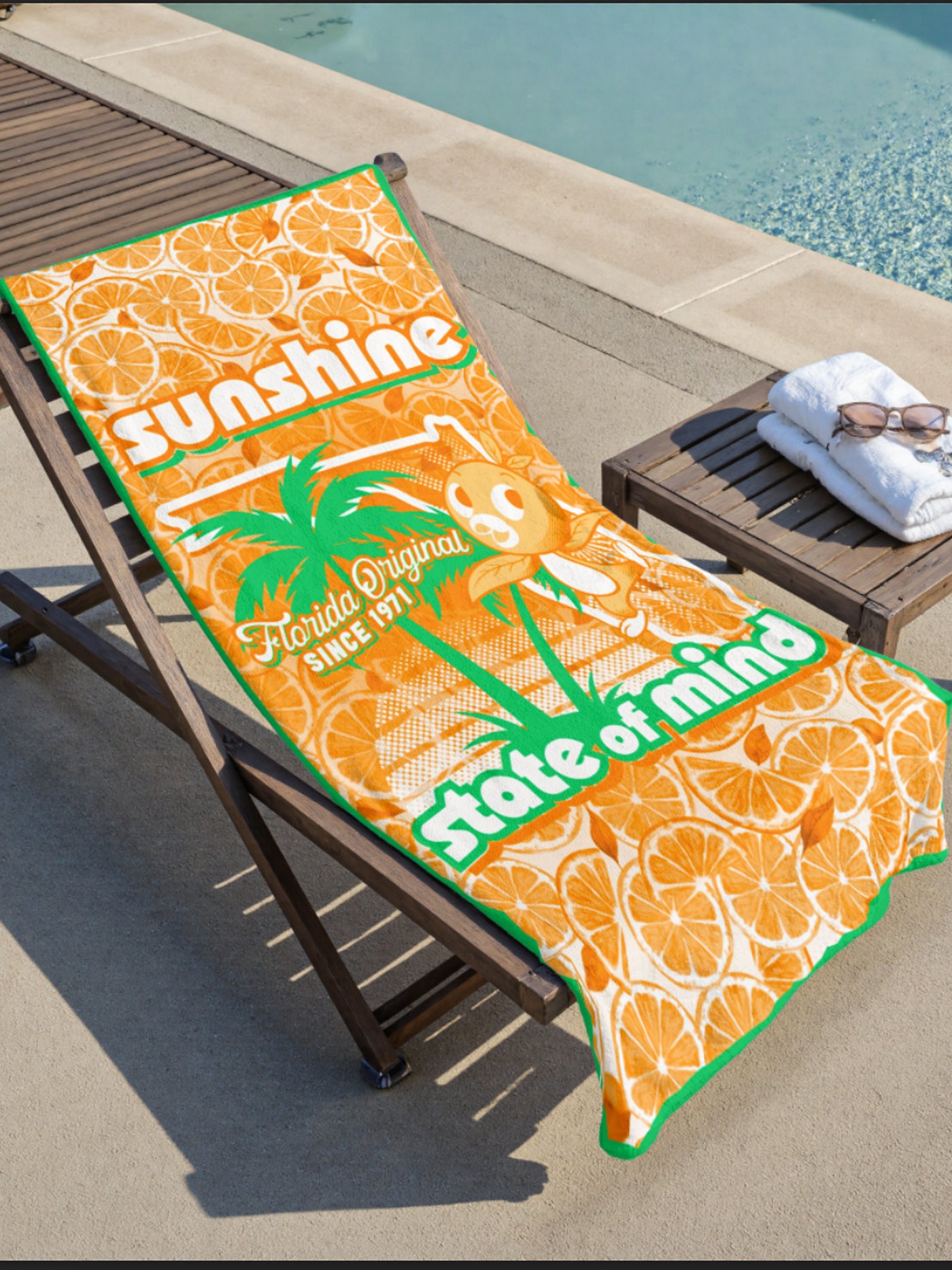Orange Bird Sunshine State Beach Towel