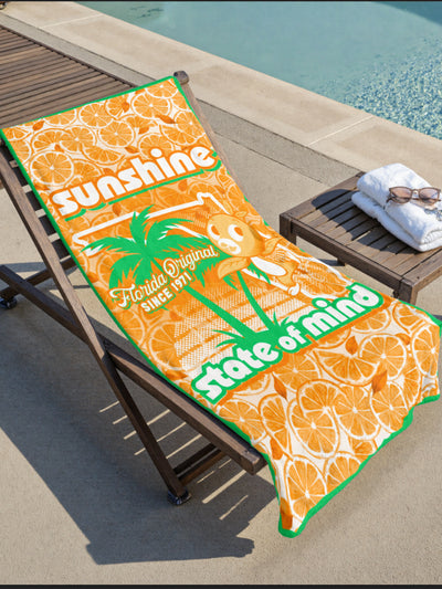 Orange Bird Sunshine State Beach Towel