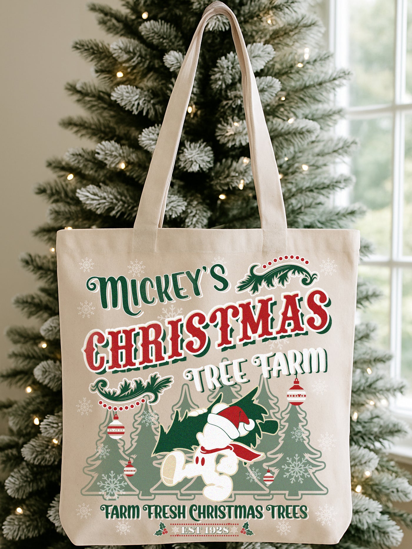 Mickey's Christmas Tree Farm Canvas Bag