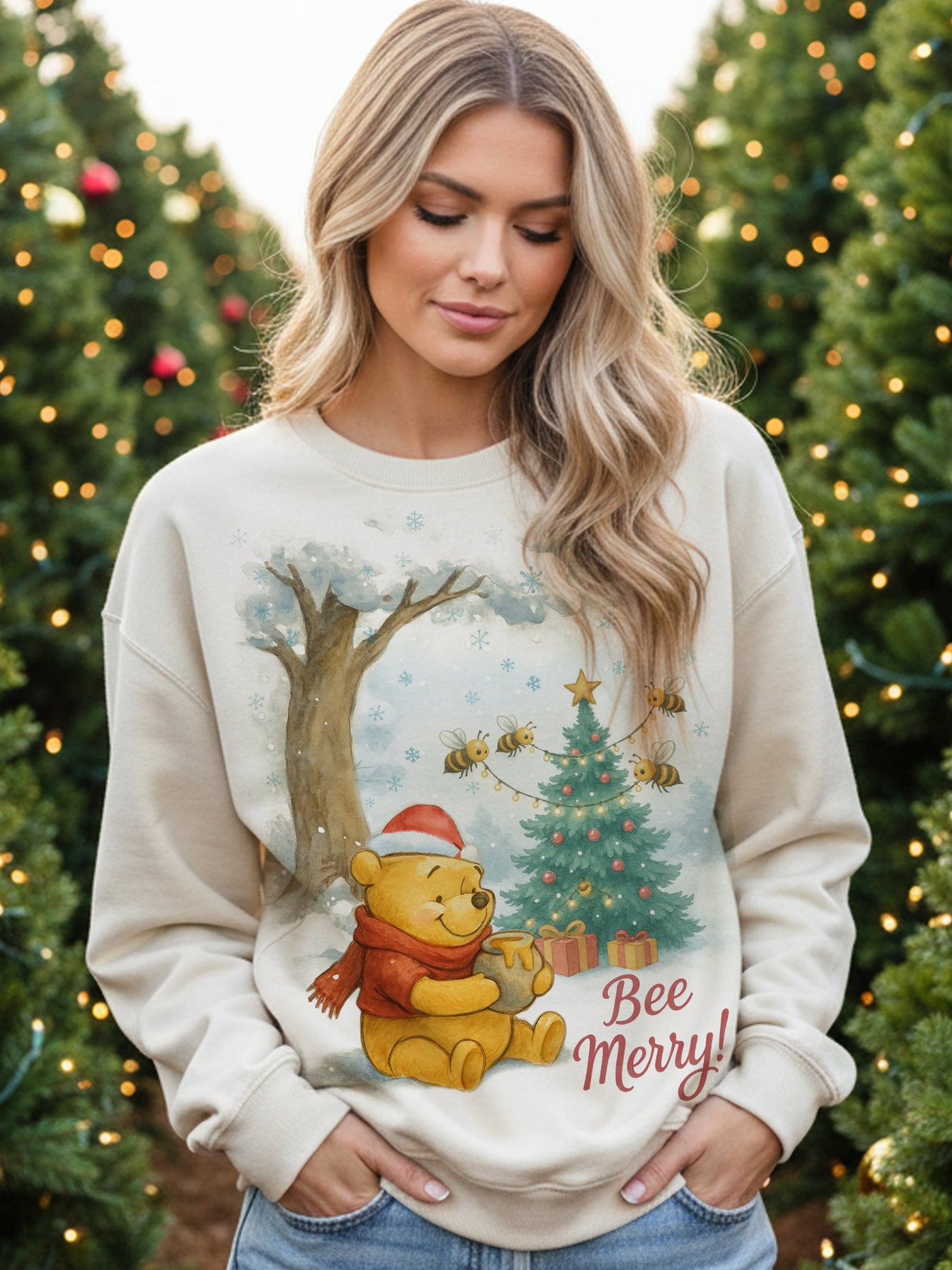 Winnie the Pooh Christmas Crewneck | Bee Merry